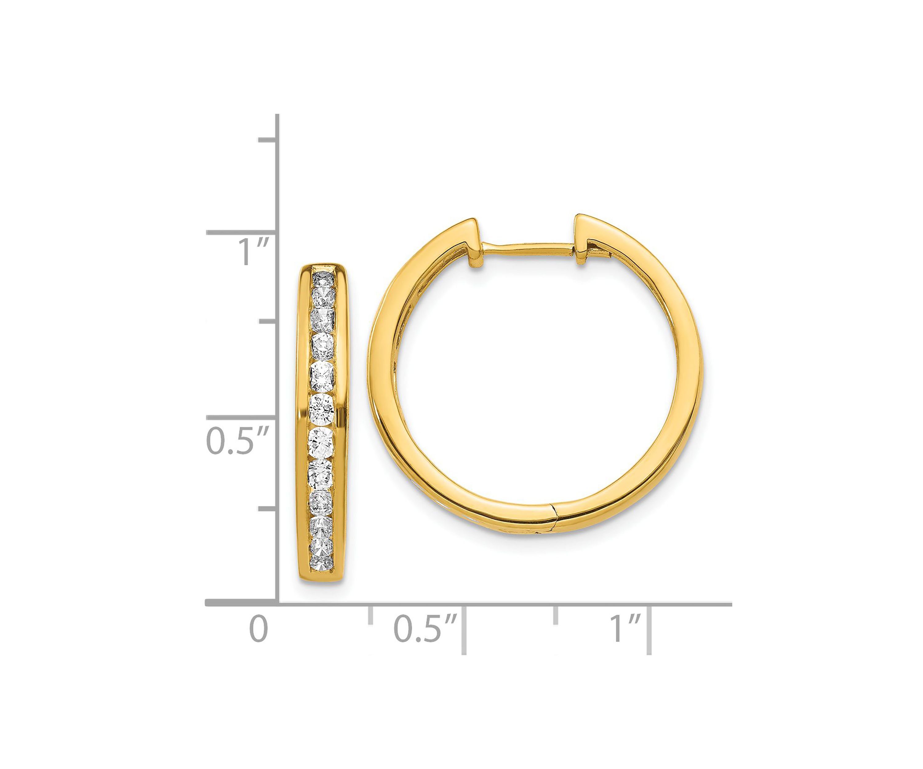 1 ct. t.w. Diamond Hinged Hoop Earrings in 14K Yellow Gold