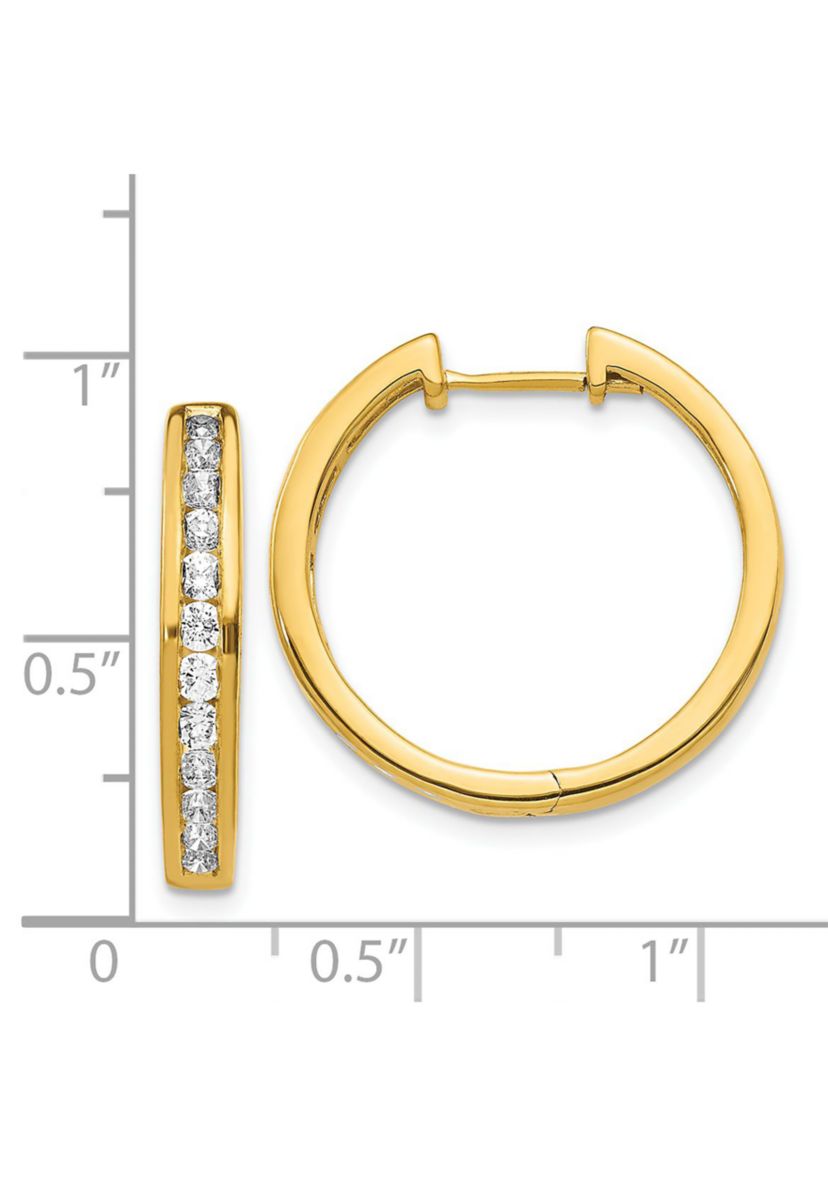 1 ct. t.w. Diamond Hinged Hoop Earrings in 14K Yellow Gold