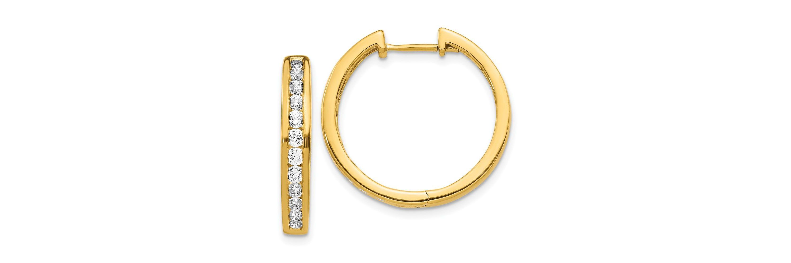 1 ct. t.w. Diamond Hinged Hoop Earrings in 14K Yellow Gold