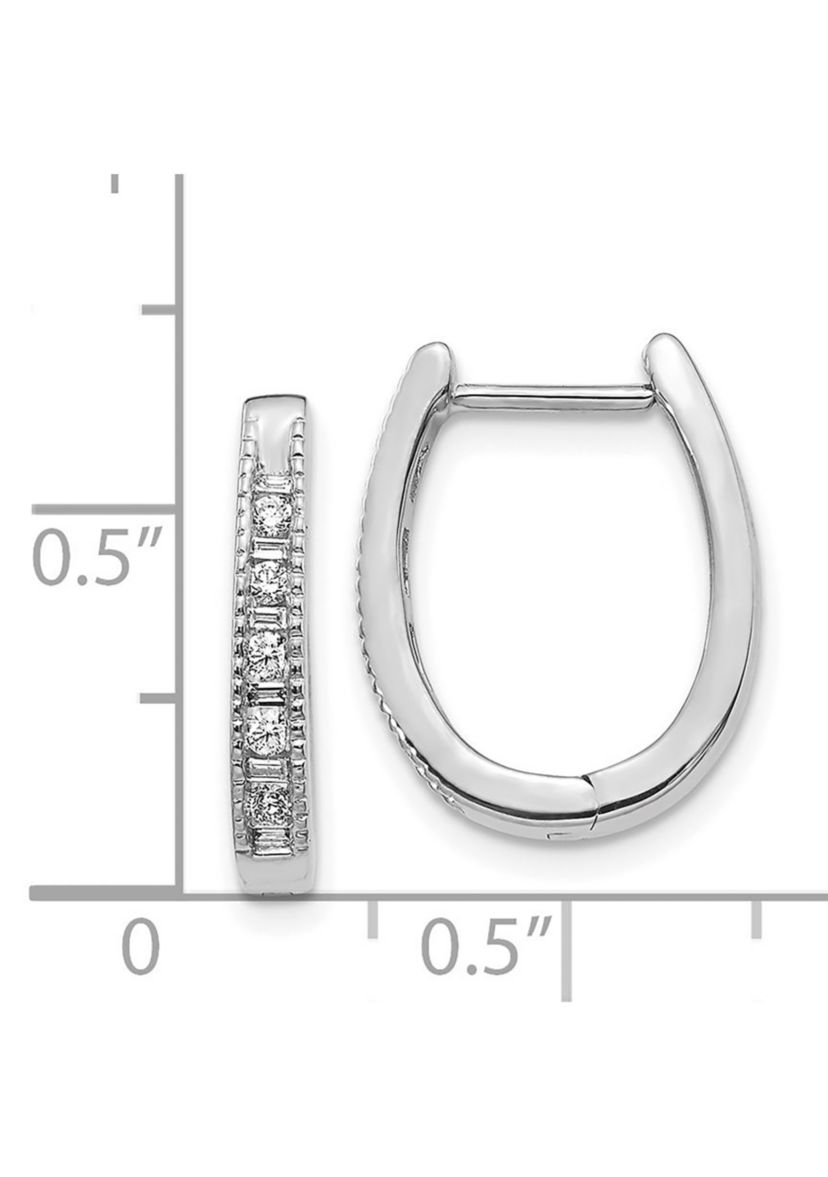 1/5 ct. t.w. Diamond Oval Hinged Hoop Earrings in 14K Gold