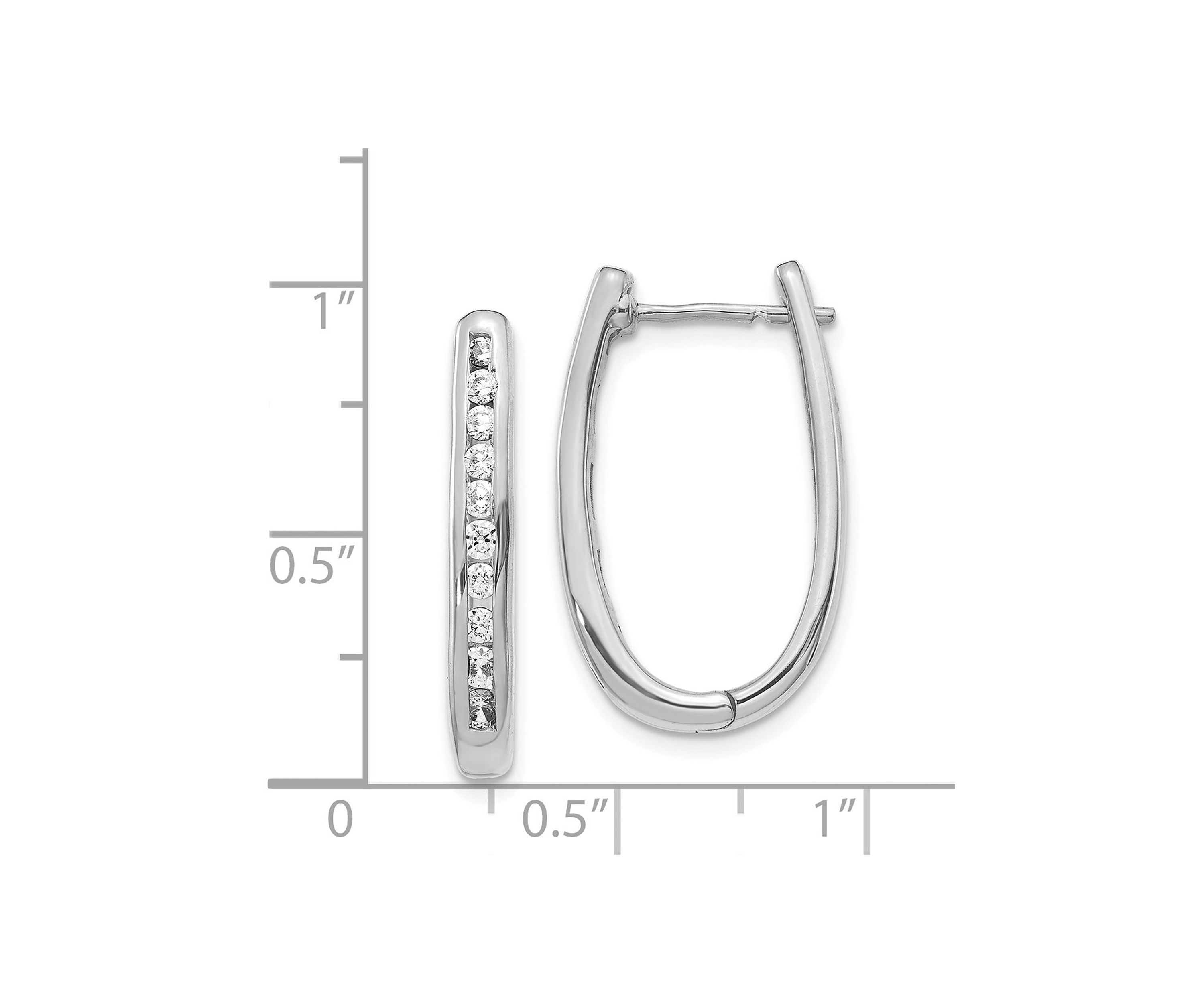 3/4 ct. t.w. Diamond Oval Hinged Hoop Earrings in 14K Gold