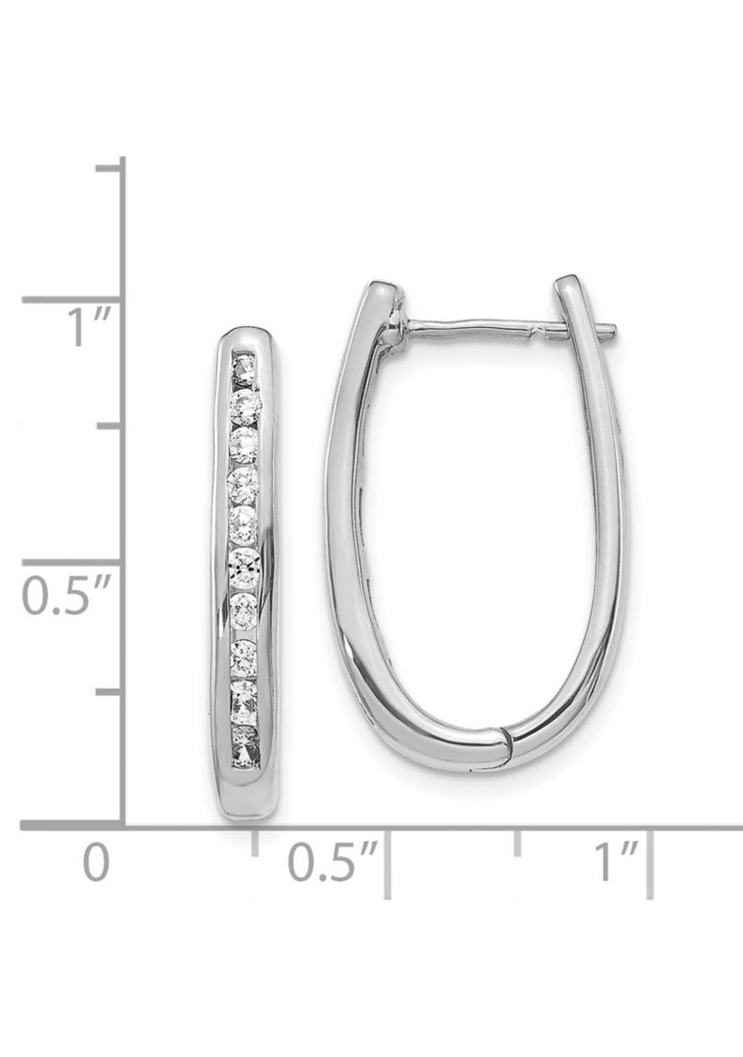 3/4 ct. t.w. Diamond Oval Hinged Hoop Earrings in 14K Gold