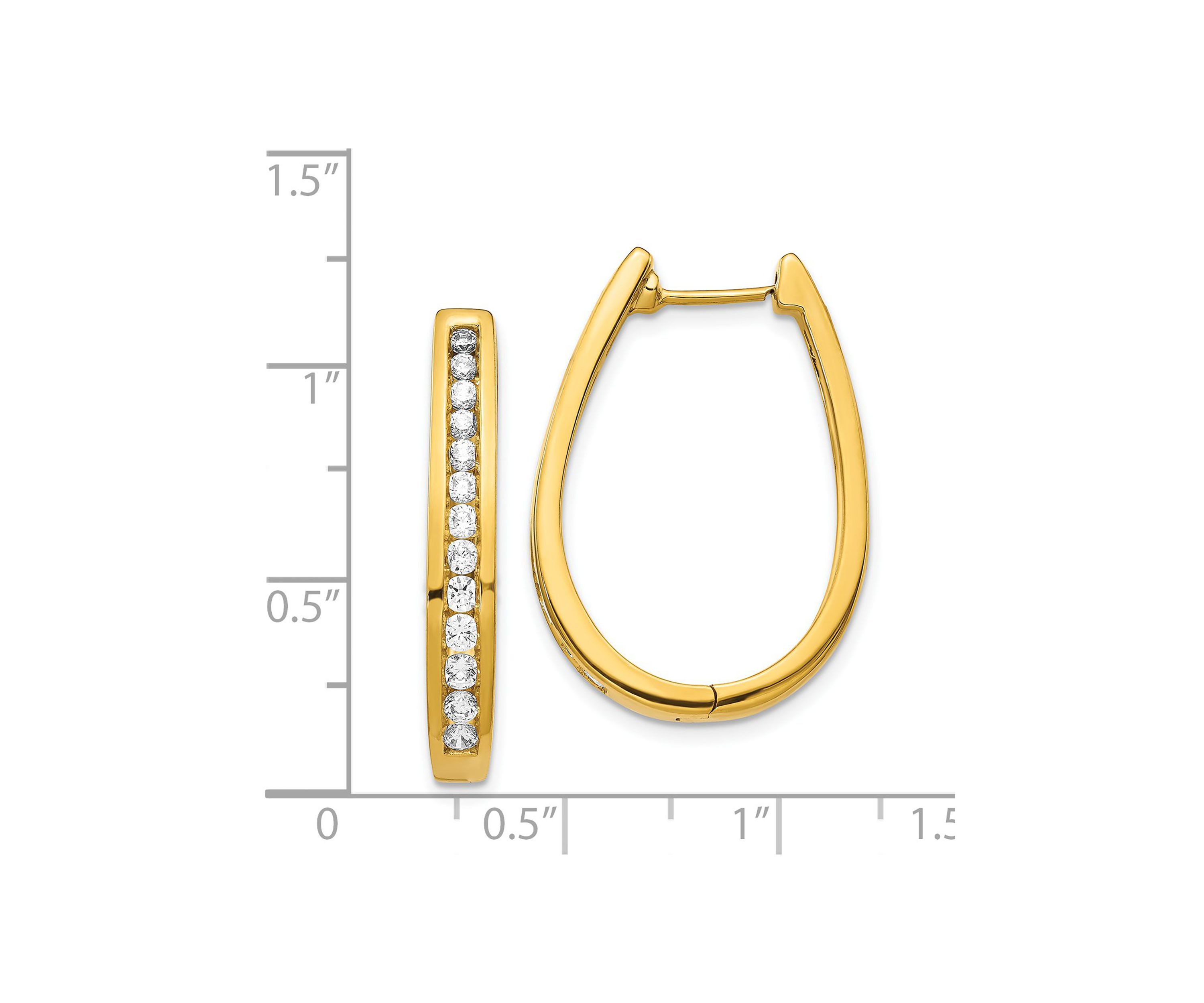 1 ct. t.w. Diamond Oval Hinged Hoop Earrings in 14K Gold