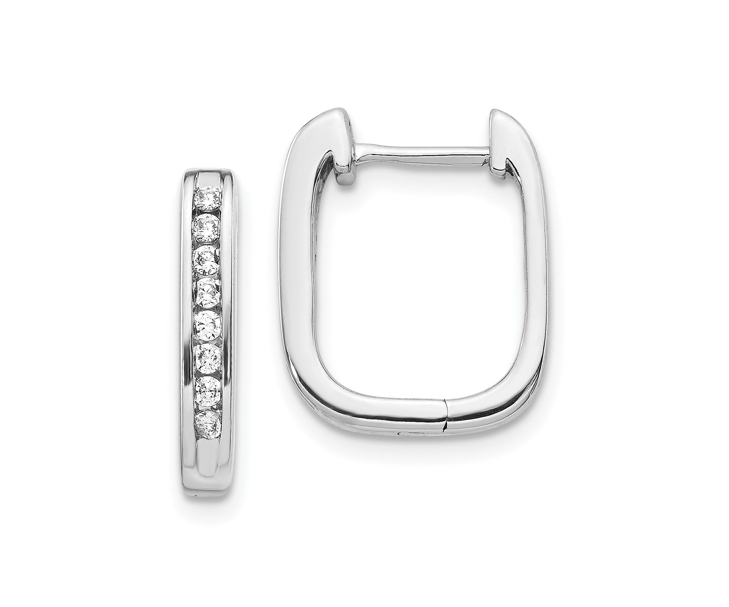 1/4 ct. t.w. Diamond Complete Hinged Hoop Earrings in 14K White Gold