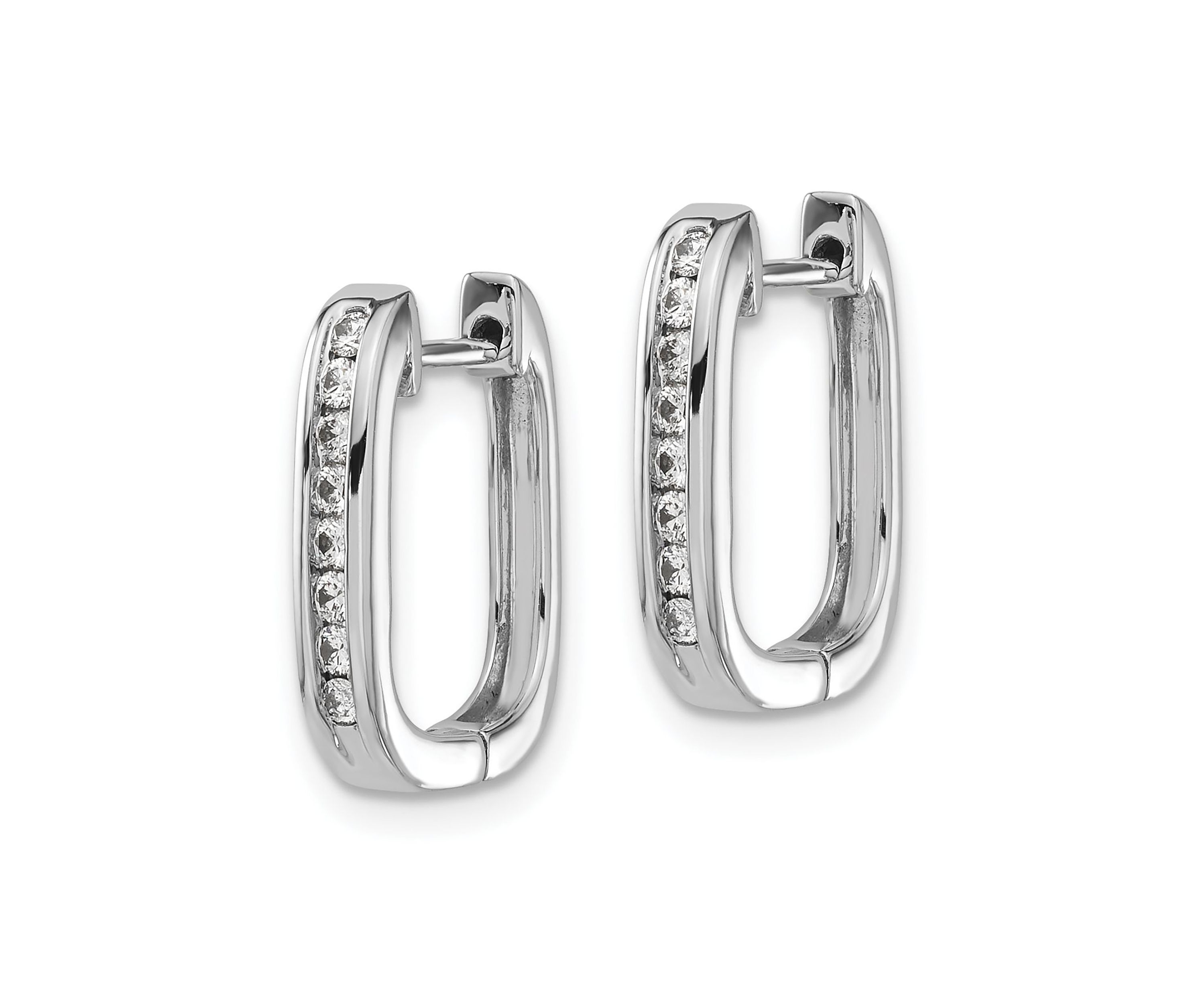 1/4 ct. t.w. Diamond Complete Hinged Hoop Earrings in 14K White Gold