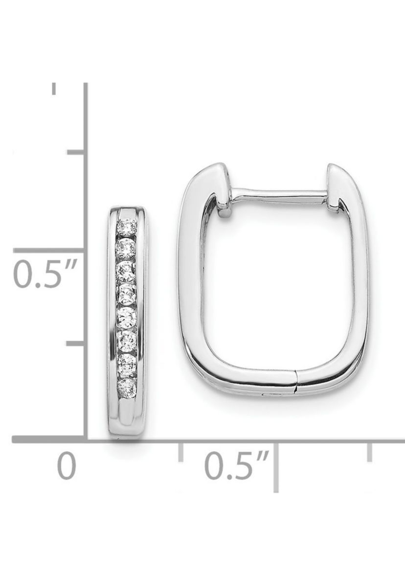 1/4 ct. t.w. Diamond Complete Hinged Hoop Earrings in 14K White Gold