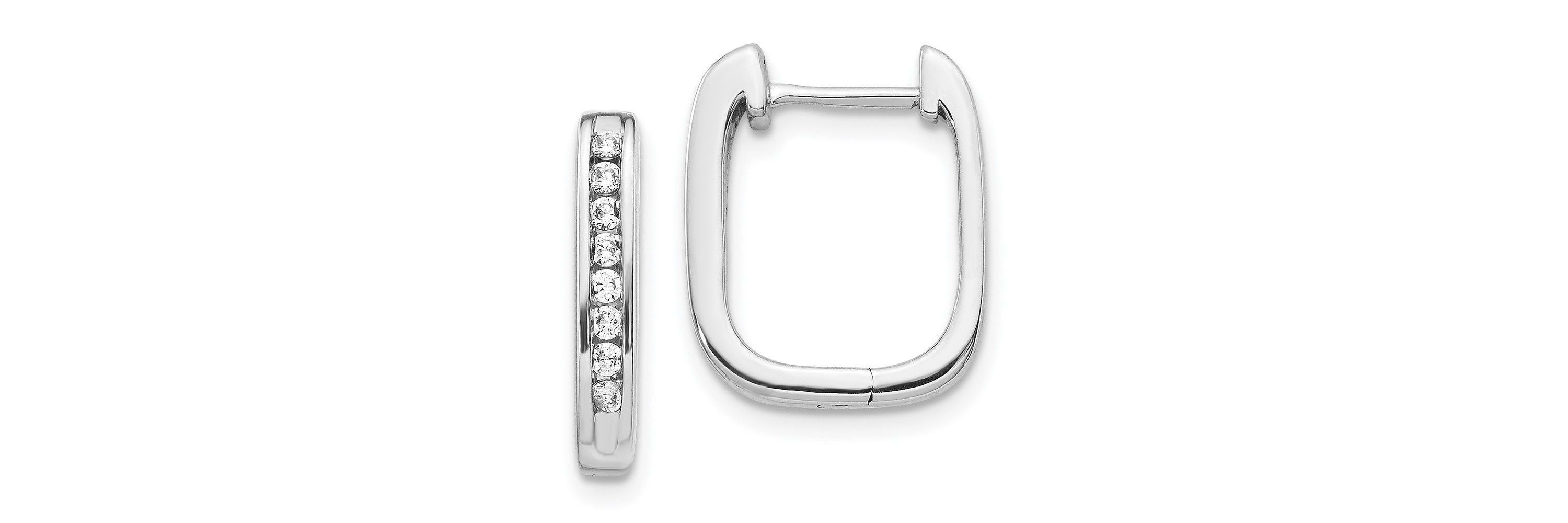 1/4 ct. t.w. Diamond Complete Hinged Hoop Earrings in 14K White Gold