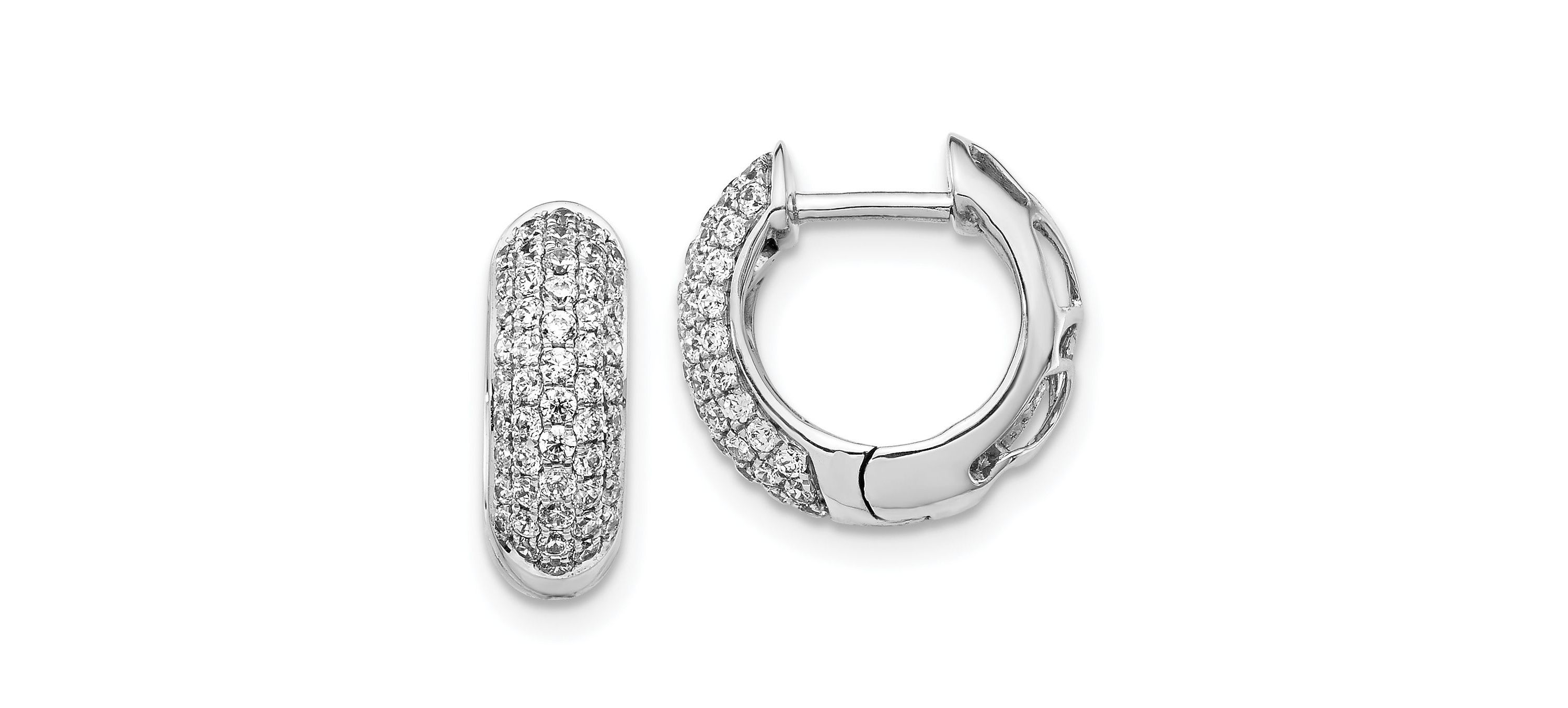 Lab Created 3/4 ct. t.w. Diamond Hoop Earrings in 14K White Gold