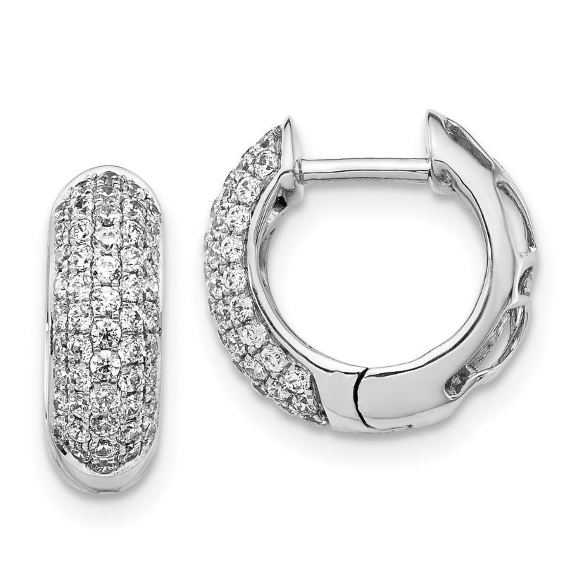Lab Created 3/4 ct. t.w. Diamond Hoop Earrings in 14K White Gold