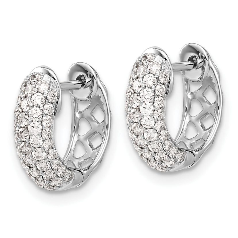 Lab Created 3/4 ct. t.w. Diamond Hoop Earrings in 14K White Gold