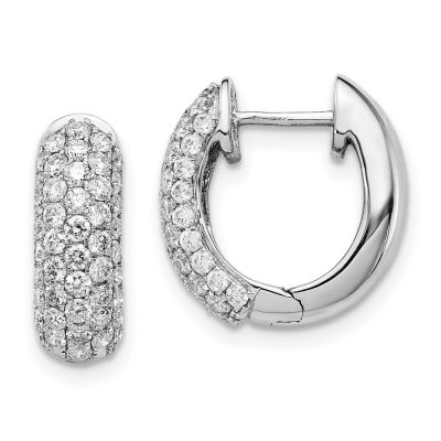 Belk & Co Lab Created 1.219 ct. t.w. Diamond Hoop Earrings in 14K White Gold