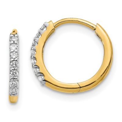 Belk & Co Lab Created 1/8 ct. t.w. Diamond Hoop Earrings in 14K Yellow Gold