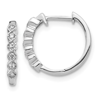 Belk & Co Lab Created 1/8 ct. t.w. Diamond Hoop Earrings in 14K White Gold