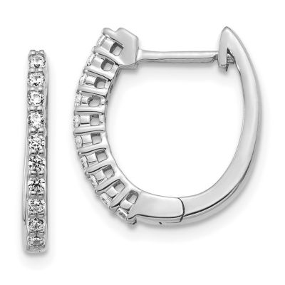 Belk & Co Lab Created 1/4 ct. t.w. Lab Grown Diamond Hinged Hoop Earrings in 14K White Gold