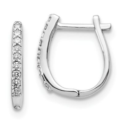 Belk & Co Lab Created 1/10 ct. t.w. Lab Grown Diamond Hinged Hoop Earrings in 14K White Gold