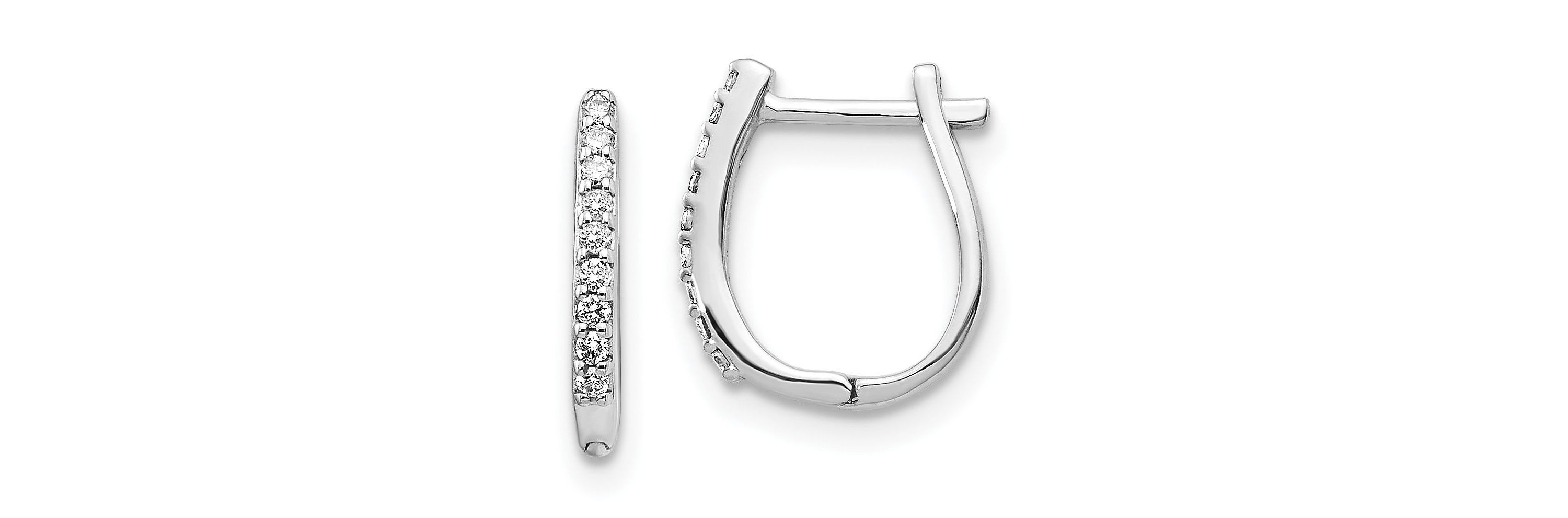 Lab Created 1/10 ct. t.w. Lab Grown Diamond Hinged Hoop Earrings in 14K White Gold