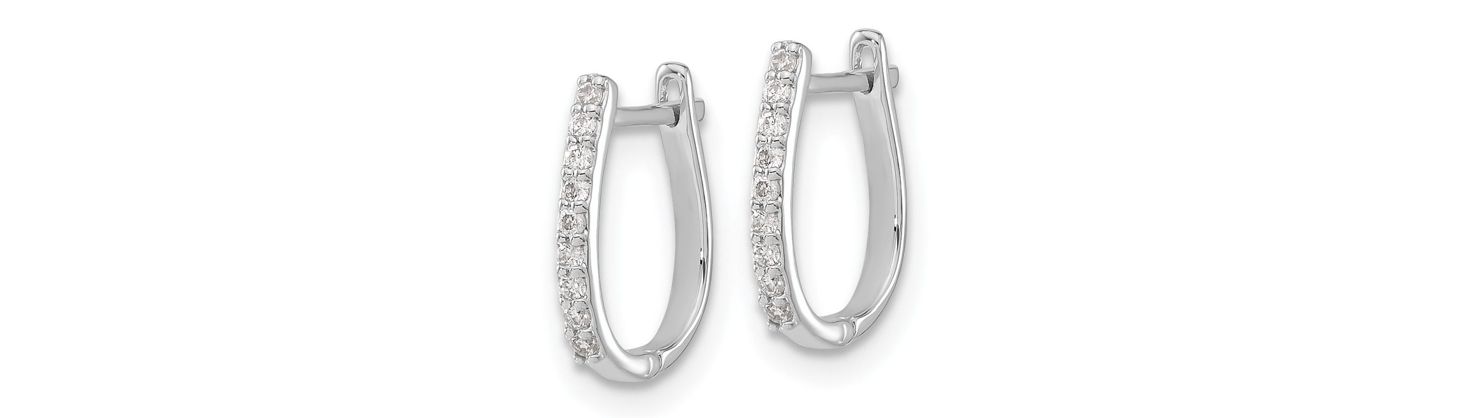 Lab Created 1/10 ct. t.w. Lab Grown Diamond Hinged Hoop Earrings in 14K White Gold