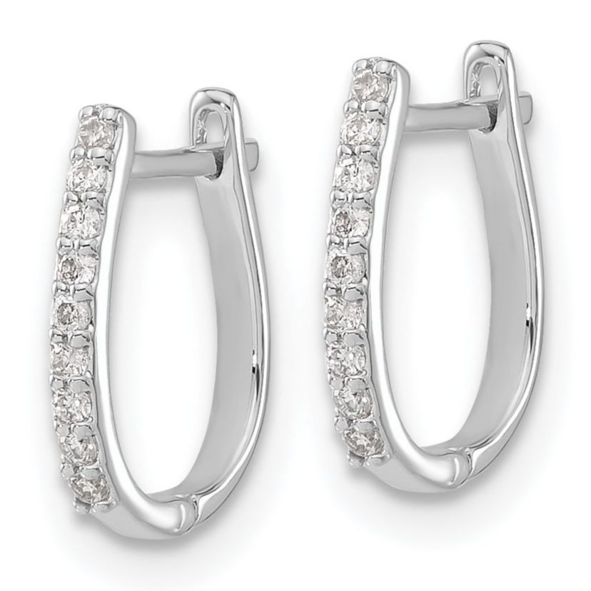 Lab Created 1/10 ct. t.w. Lab Grown Diamond Hinged Hoop Earrings in 14K White Gold