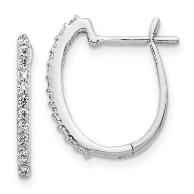 Belk & Co Lab Created 1/5 ct. t.w. Lab Grown Diamond 1.3mm Hinged Hoop Earrings in 14K White Gold