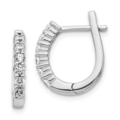 Belk & Co Lab Created 1/2 ct. t.w. Diamond Hoop Earrings in 14K White Gold
