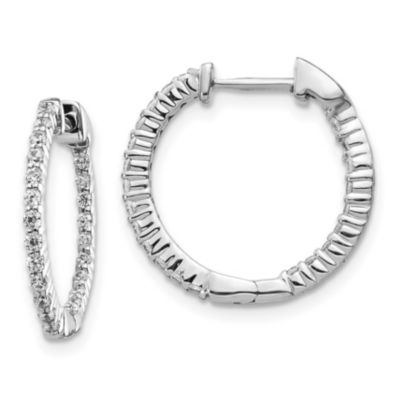 Belk & Co Lab Created 1/2 ct. t.w. Diamond Hoop Earrings in 14K White Gold