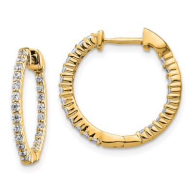 Belk & Co Lab Created 1/2 ct. t.w. Oro Spotlight Lab Grown Diamond In and Out Hinged Hoop Earrings in 14K Gold