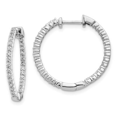 Belk & Co Lab Created 5/8 ct. t.w. Diamond Hoop Earrings in 14K White Gold