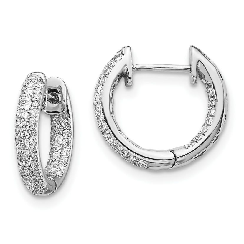 Lab Created 3/8 ct. t.w. Lab Grown Diamond Hinged Hoop Earrings in 14K White Gold