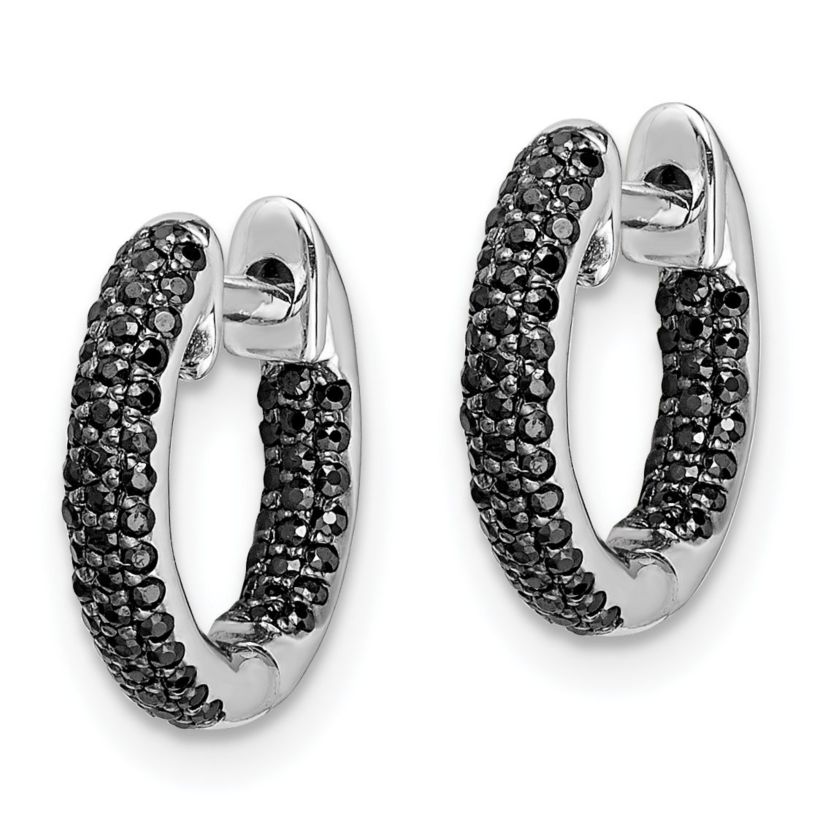 Lab Created 3/8 ct. t.w. Lab Grown Diamond Hinged Hoop Earrings in 14K White Gold