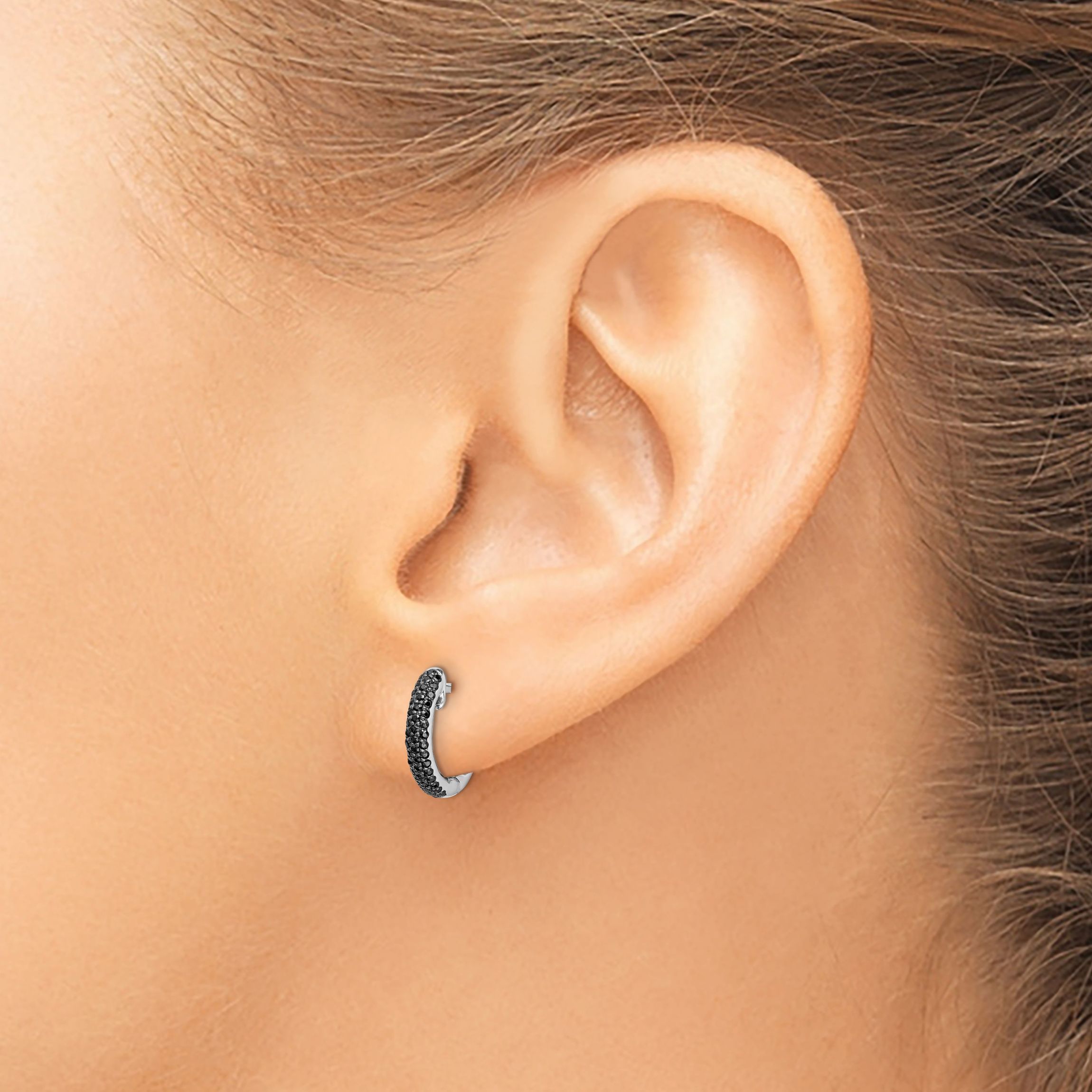 Lab Created 3/8 ct. t.w. Lab Grown Diamond Hinged Hoop Earrings in 14K White Gold