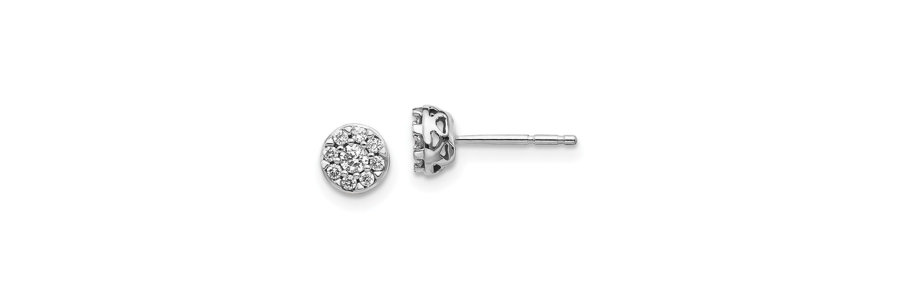 1/5 ct. t.w. Diamond Cluster Earrings in 14K White Gold