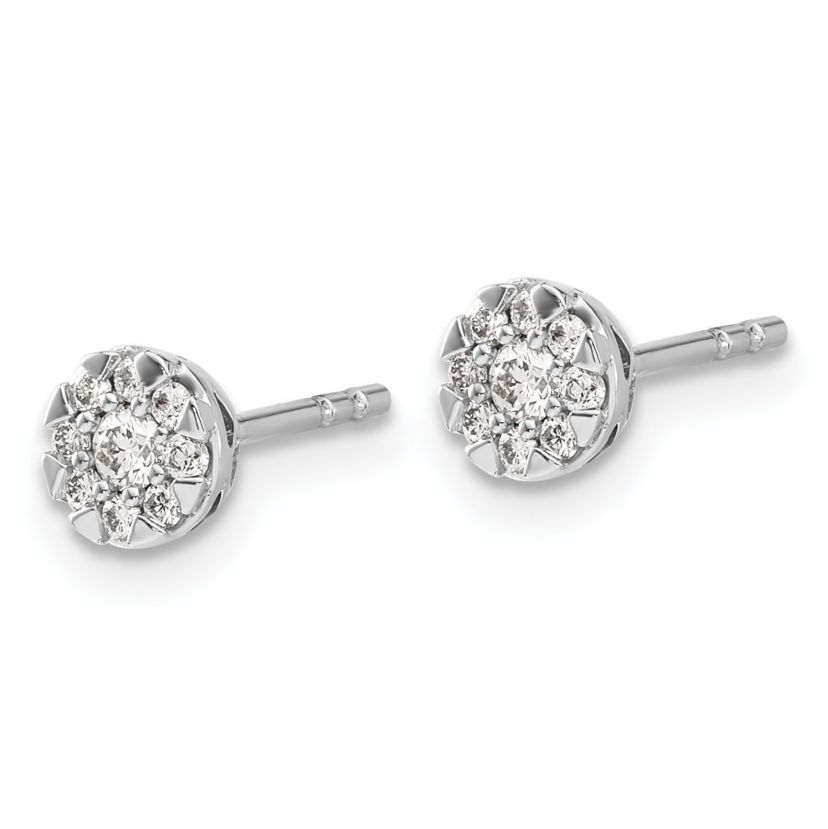 1/5 ct. t.w. Diamond Cluster Earrings in 14K White Gold