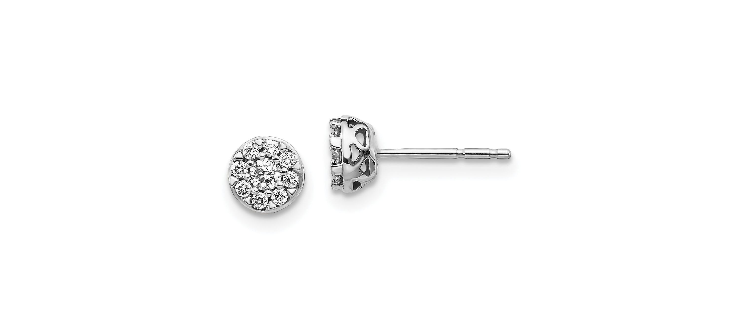1/5 ct. t.w. Diamond Cluster Earrings in 14K White Gold