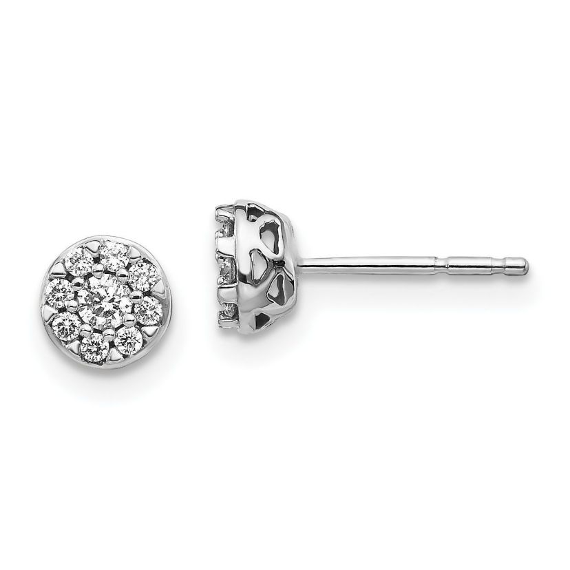 1/5 ct. t.w. Diamond Cluster Earrings in 14K White Gold