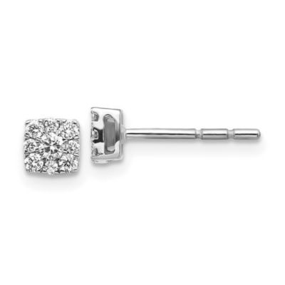 Belk & Co 1/4 ct. t.w. Diamond Cluster Post Earrings in 14K White Gold