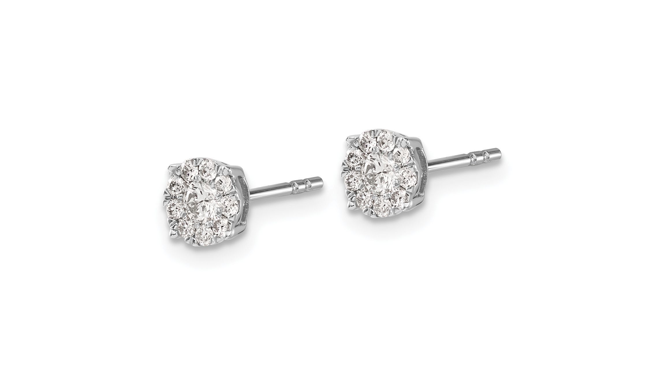 1/3 ct. t.w. Diamond Cluster Post Earrings in 14K White Gold