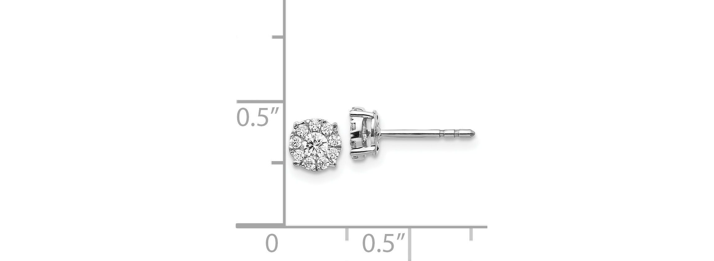 1/3 ct. t.w. Diamond Cluster Post Earrings in 14K White Gold