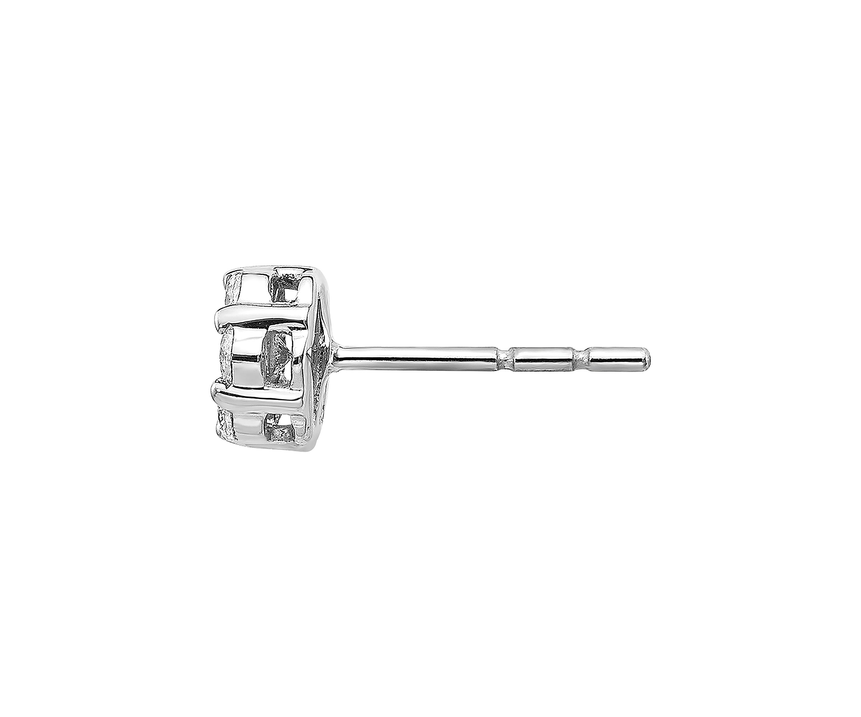 1/2 ct. t.w. Lab Grown Diamond Cluster Earrings in 14K White Gold