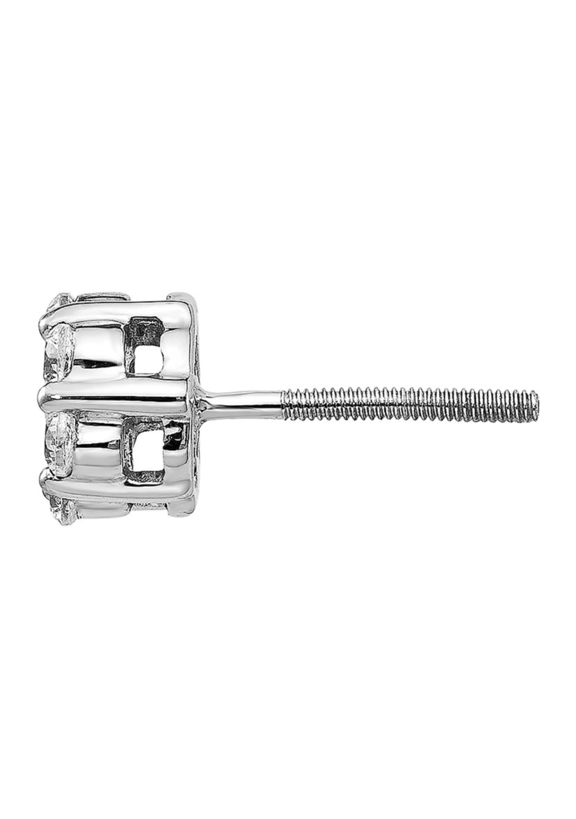 5/8 ct. t.w. Lab Grown Diamond Cluster Earrings in 14K White Gold