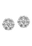 1.08 ct. t.w. Lab Grown Diamond Culster Earrings in 14K White Gold