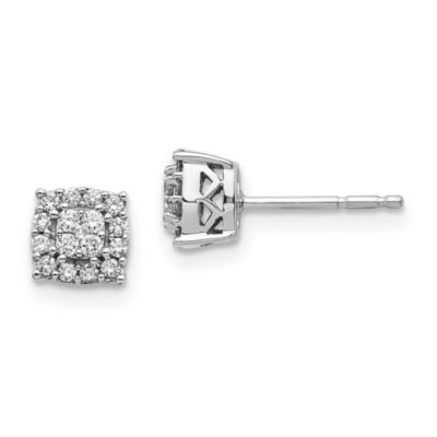 Belk & Co 1/4 ct. t.w. Diamond Post Earrings in 14K White Gold