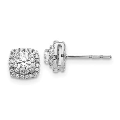 Belk & Co 1/2 ct. t.w. Diamond Halo Post Earrings in 14K White Gold