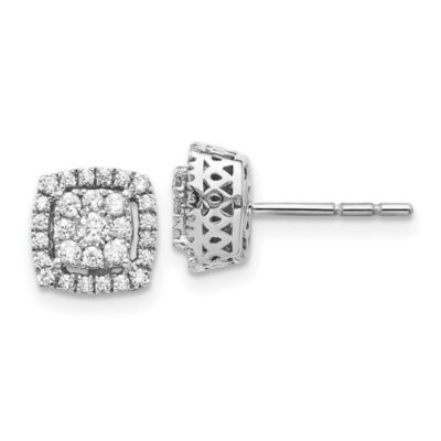 Belk & Co 1/2 ct. t.w. Diamond Post Earrings in 14K White Gold