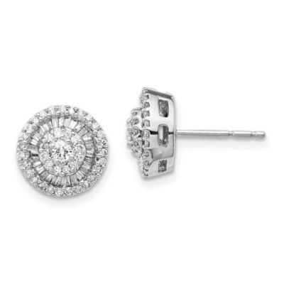 Belk & Co 1/2 ct. t.w. Diamond Cluster Post Earrings in 14K White Gold