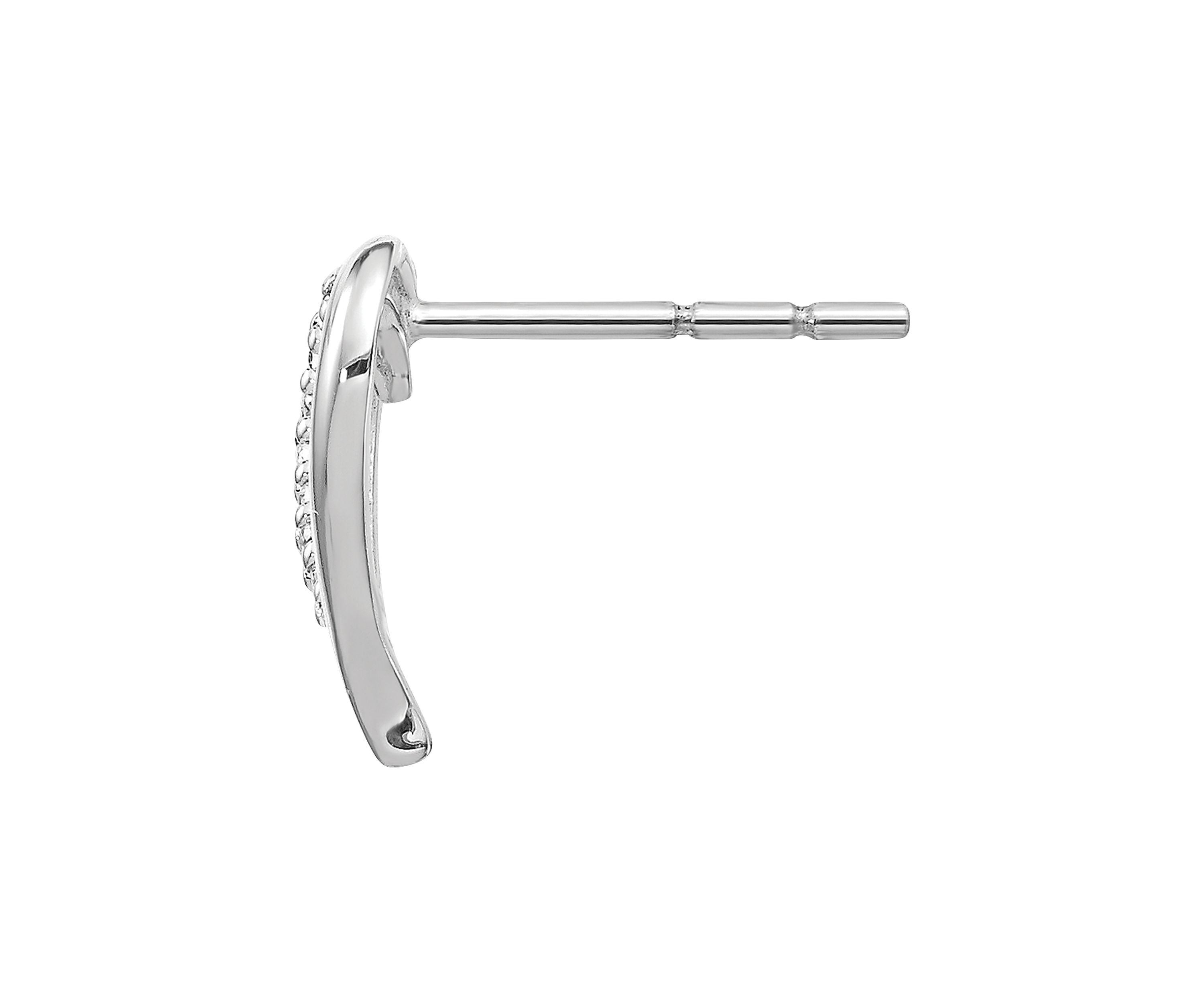 1/10 ct. t.w. Diamond Heart Post Earrings in 14K White Gold