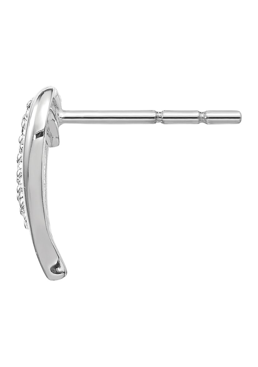 1/10 ct. t.w. Diamond Heart Post Earrings in 14K White Gold