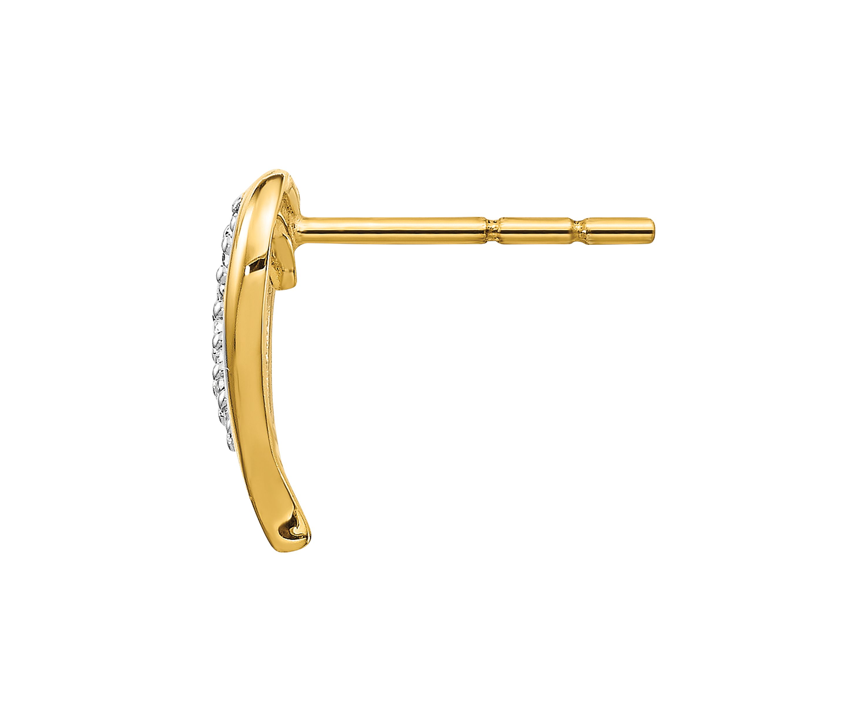 1/10 ct. t.w. Diamond Heart Post Earrings in 14K Yellow Gold