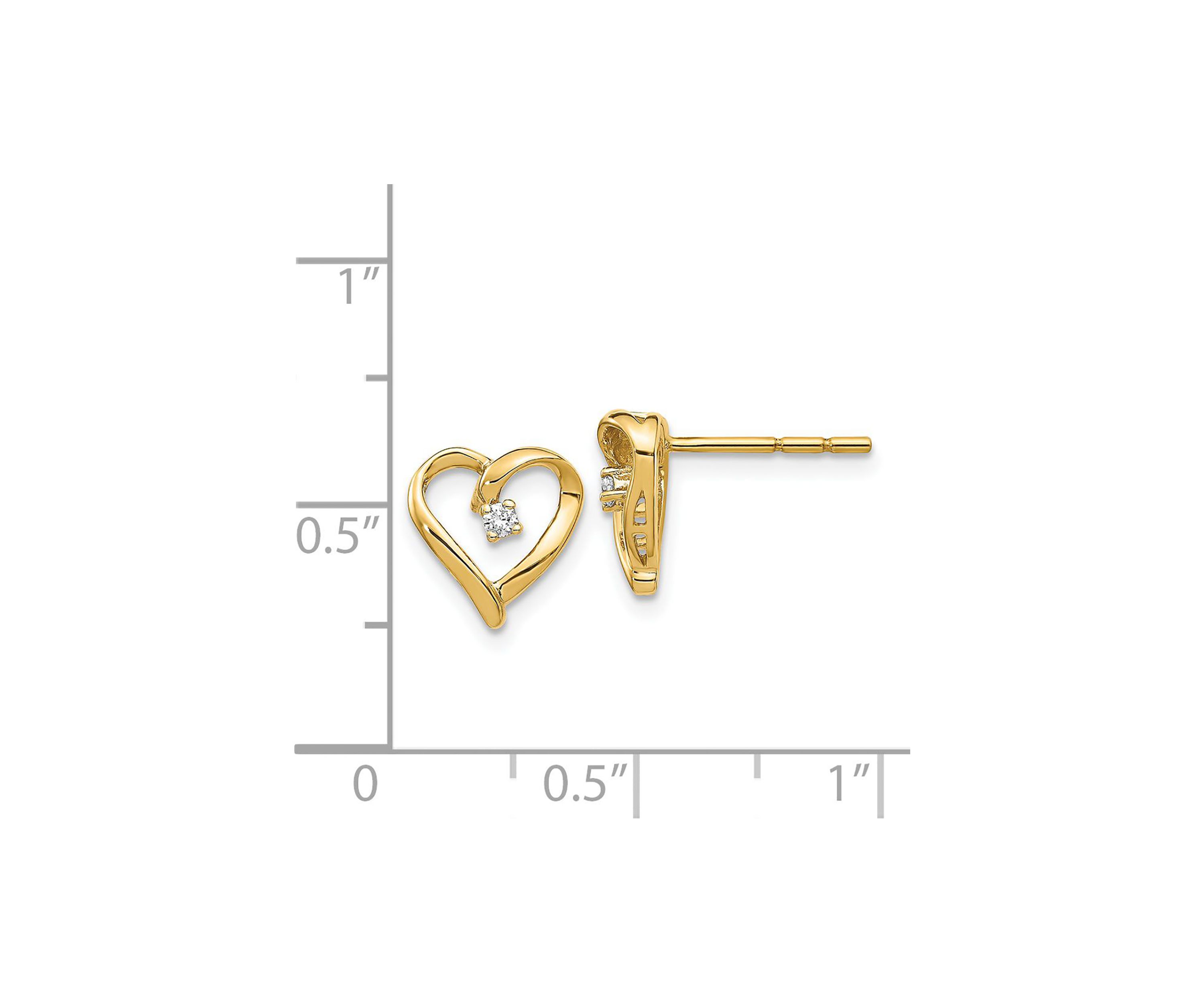 0.04 ct. t.w. Diamond Heart Earrings in 14K Yellow Gold