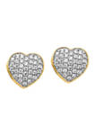 1/5 ct. t.w. Diamond Heart Screw Back Post Earrings in 14K Yellow Gold