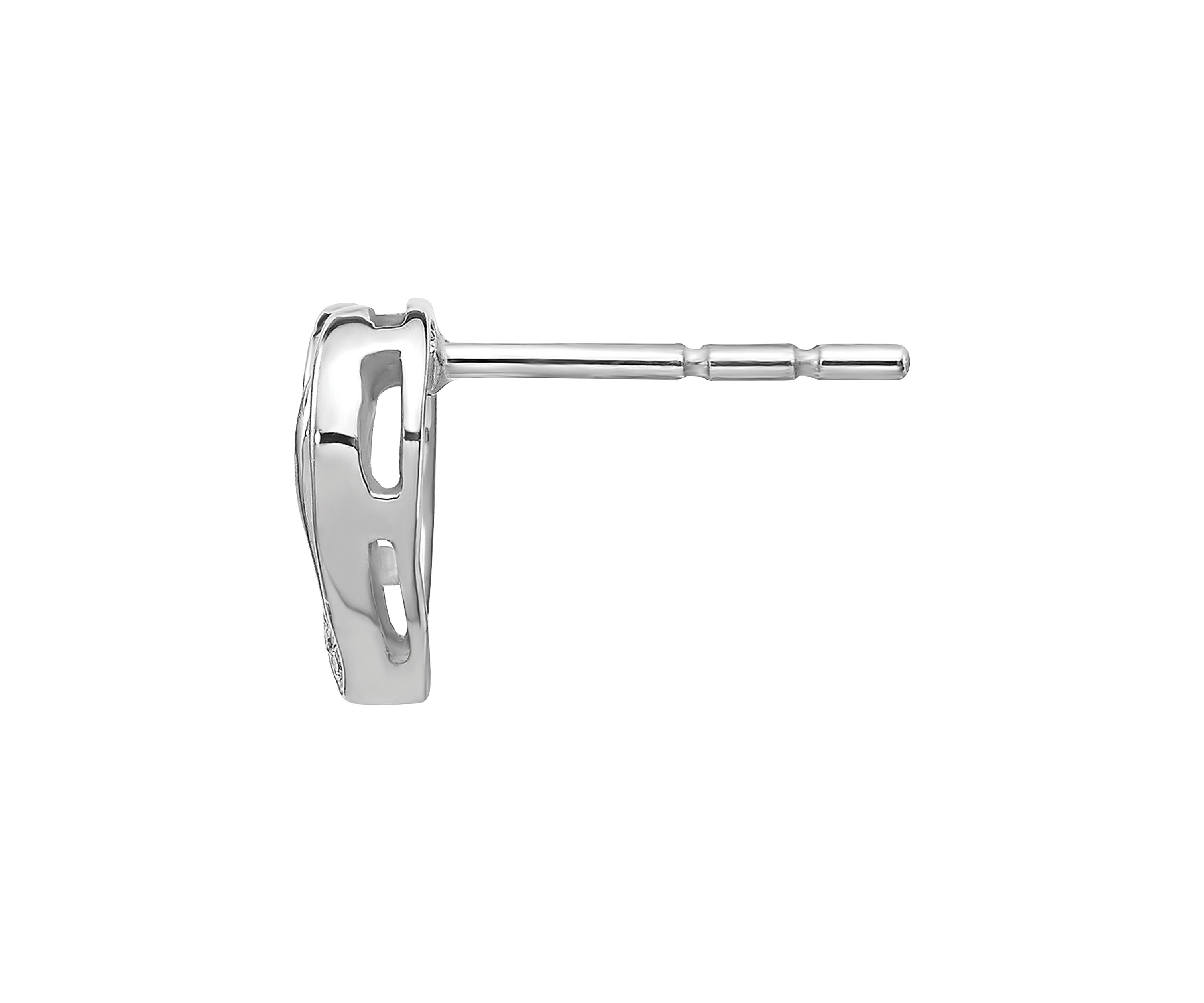 1/3 ct. t.w. Diamond Heart Post Earrings in 14K White Gold